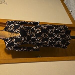 Bananna Republic Dress Black Faux Wrap Long Sleeve Size XS Petite